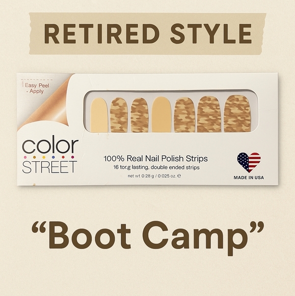 NWT Color Street Nail Strips – “Boot Camp” Camo – 100% Real Nail Polish - Picture 1 of 4